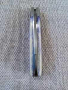 Tracy LaRock Barlow Slipjoint..W2..Camel Bone...Sheepsfoot 3.5" cld..Hamon..steel liners & pin