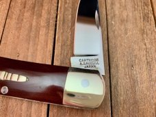 A.G.Russell Cartridge Lockback Burgundy Micarta Seki Japan Made 