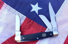 J A Henckels 4 Blade Stockman Pocket Knife w/ Beautiful Green Bone Handles -NOS