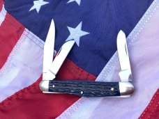 J A Henckels 4 Blade Stockman Pocket Knife w/ Beautiful Green Bone Handles -NOS