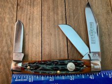 Queen Cattleman Stockman Amber Carved Stag Bone
