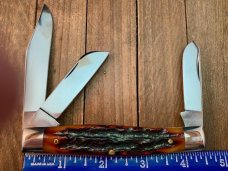 Queen Cattleman Stockman Amber Carved Stag Bone