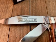 Queen Cattleman Stockman Amber Carved Stag Bone