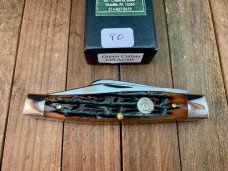 Queen Cattleman Stockman Amber Carved Stag Bone