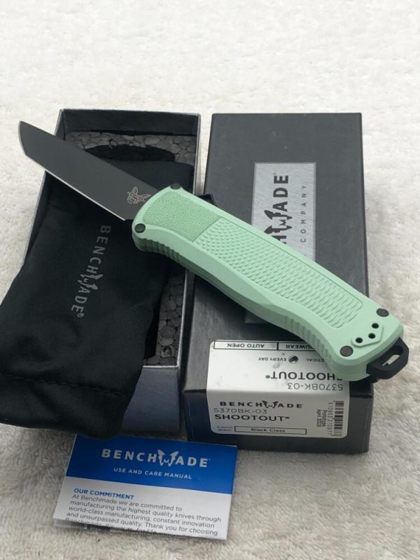 Benchmade Shootout 5370BK-03 Prototype Dual Action Out The Front Auto Knife New In Box Made In USA Benchmade Shootout 5370BK-03 Prototype Dual Action Out The Front Auto Knife New In Box Made In USA