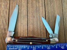 Queen Cutlery Fiddle Back Whittler #48 Amber Winterbottom Bone 