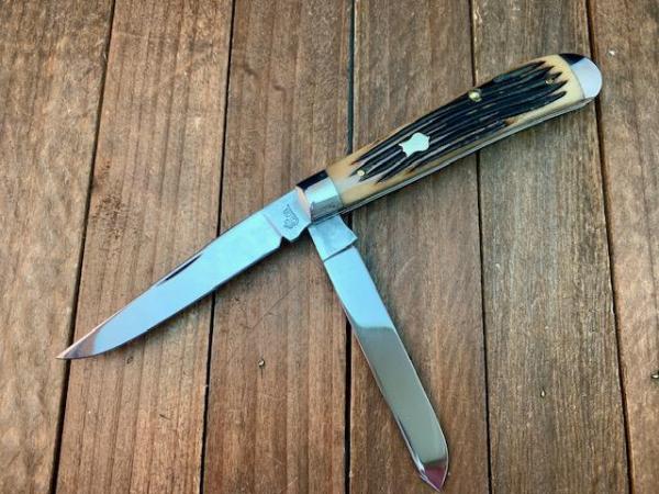 Queen Cutlery Mini Trapper #51DB Dan Burke Winterbottom Bone