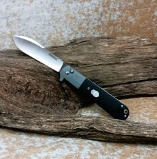 NIB RoseCraft Blades Castorea RCM012-BG Black Gray G10 Button Lock Spear Point