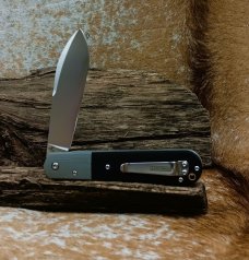 NIB RoseCraft Blades Castorea RCM012-BG Black Gray G10 Button Lock Spear Point