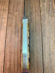 Queen City Cutlery Easy Open Tear Drop Jack Antique Jigged Green Bone 
