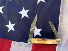 Case xx 2000 Mini Copperhead Knife (MDL# 52109X SS) w/ Great Stag Handles -NOS in NM Condition