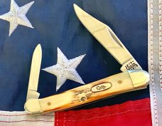 Case xx 2000 Mini Copperhead Knife (MDL# 52109X SS) w/ Great Stag Handles -NOS in NM Condition