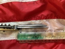 Antique J A Henckels 7 Multi Blade/Tool Knife w/ Metal Handles w/ Long arm twin men & orig pouch