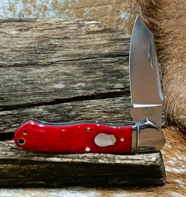 NIB RoseCraft Blades Ocoee River Kayak RCT009 Red Apple Bone Knife K-Clip Blade