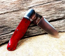 NIB RoseCraft Blades Ocoee River Kayak RCT009 Red Apple Bone Knife K-Clip Blade