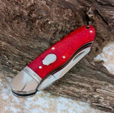 NIB RoseCraft Blades Ocoee River Kayak RCT009 Red Apple Bone Knife K-Clip Blade