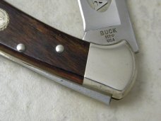 Buck 112 USA Wood 2007 NKCA Club Folding Lockback Ranger Knife w/Leather Pouch