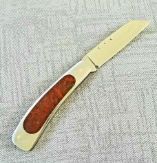 Steve Vanderkolff FlameAgate Native,4". Full SS Frame..cpm154..matching pen..Semi presciuos 