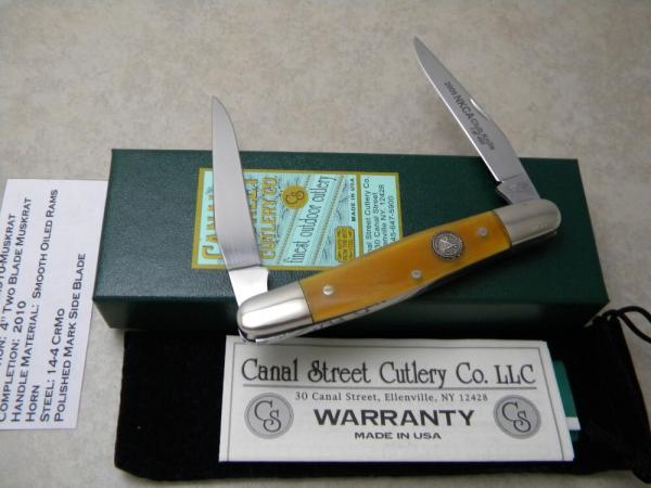Canal Street Cutlery Co. Ram's Horn 2009 NKCA Club Muskrat Knife NIB Canal Street Cutlery Co. Ram's Horn 2009 NKCA Club Muskrat Knife NIB