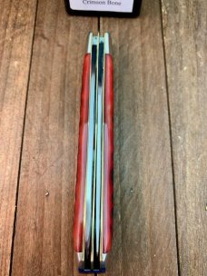 Queen City Cutlery Classics Trapper Red and Black Jigged Bone