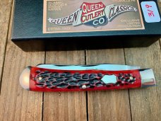 Queen City Cutlery Classics Trapper Red and Black Jigged Bone