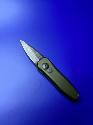 Kershaw Launch 4 CA Legal Automatic Knife OD Green 19quot Damascus BHQ Exclusive