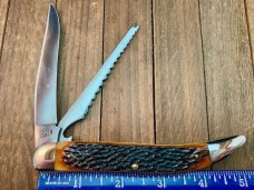 Queen City Cutlery Fishing Knife #46 Amber Jigged Bone 2013