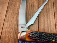 Queen City Cutlery Fishing Knife #46 Amber Jigged Bone 2013