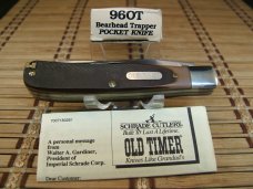 SCHRADE OLD TIMER 96OT BEARHEAD TRAPPER VINTAGE U.S.A. HIGH CARBON STEEL BLADES POCKET KNIFE & TOOLS