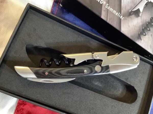 J A Henckels Bartender/Server knife w/ Bottle Opener +Fruit Peeler +Corkscrew & Grey Micrata Handles
