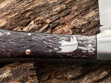 KROO CUSTOM DYED DEEP PURPLE RAVEN RWL34 SLIP-JOINT KNIFE WITH SHEATH