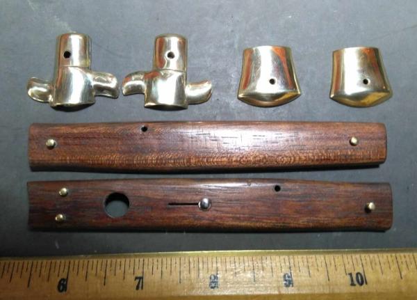 Item #054- Matching Wood Handles and Brass Bolsters For 13 inch SKM Switchblade