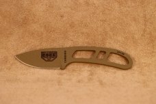ESEE Candiru 2in Dark Earth Drop Point Skeletonized Steel Handle Fixed Blade Knife 