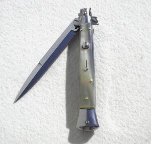 NEW FRANK BELTRAME 11"  SWITCHBLADE  GENUINE BRAZILIAN HORN BAYONET BLADE ITALIAN STILETTO