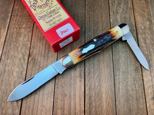 Queen City Cutlery Cigar Swell Center Jack #376 Amber Stag 2012