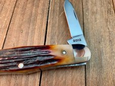 Queen City Cutlery Cigar Swell Center Jack #376 Amber Stag 2012