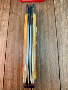Queen City Cutlery Jumbo Trapper Burnt Orange Smooth Bone 1 of 100