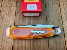 Queen City Cutlery Jumbo Trapper Burnt Orange Smooth Bone 1 of 100