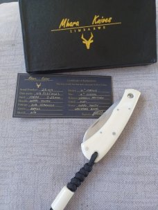 Mhara Native.,N690,..4".coa& box,..Shadow.... Full Hippo Ivory Scales..lanyard w/ivory bead