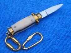 3-3/4" wasp body Ivory handles Brass bolster Stiletto keychain knife
