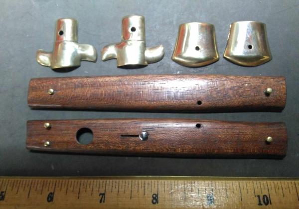 Item #039- Matching Wood and Brass l Bolsters for 13 Inch SKM switchblade Item #039- Matching Wood and Brass l Bolsters for 13 Inch SKM switchblade