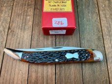 Queen City Cutlery Fish Knife #46 Amber Jigged Bone