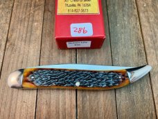 Queen City Cutlery Fish Knife #46 Amber Jigged Bone