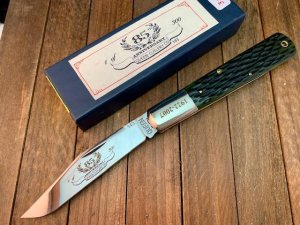Queen Cutlery Grand Dad Barlow #376 Emerald Green Bone Stan Hope Lens 85th Anniversary 1 of 300
