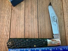Queen Cutlery Grand Dad Barlow #376 Emerald Green Bone Stan Hope Lens 85th Anniversary 1 of 300 