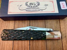 Queen Cutlery Grand Dad Barlow #376 Emerald Green Bone Stan Hope Lens 85th Anniversary 1 of 300 