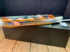 Queen Cutlery Folding Hunter #39 Amber Carved Stag Bone ACSB 