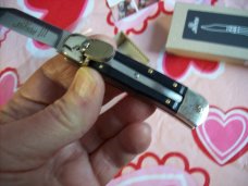 Hubertus Knife Solingen, Germany Small 08 Exotic Black Ebony Wood 5 3/4 " Open Lilyput NIB