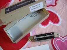 Hubertus Knife Solingen, Germany Small 08 Exotic Black Ebony Wood 5 3/4 " Open Lilyput NIB
