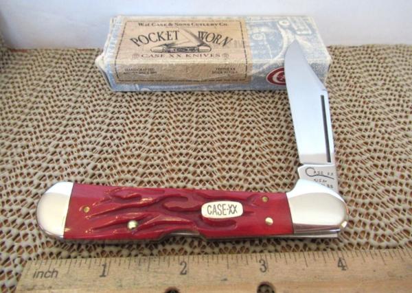 Case XX 1998 Red Worm Grooved  Bone  Copperlock Pattern # 61549L SS
